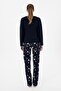 Crew Neck Long Sleeve Pajama Set Relaxed Fit S26155 - 5
