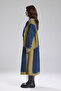 Women's Denim Garnished Woven Fabric Mixed Design Trench Coat - 2