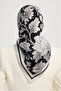 Flower Dream - Black - 100% Silk Twill Scarf - 90X90 cm - 3