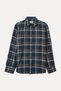 Men's Navy Blue Plaid Regular Fit Long Sleeve Shirt - 4