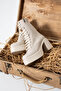 Master Women's Lace-Up and Zippered Heeled Boots Beige - 3