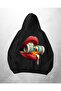سويت شيرت بقلنسوة كبير الحجم مطبوع عليه Lip Bullet باللون الأسود للجنسين