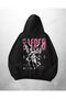 Black Unisex Secred to Printed Oversize Hoodie Sweatshirt