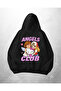 Black Unisex Angels Club Printed Oversize Hoodie Sweatshirt