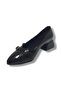 676-26 Patent Leather Double Buckle Square Heel Women's Shoes - 2