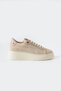 Hesna Women's Lace-Up Sneaker Sports Shoes Beige Straw