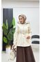 Drawstring Waist Zippered Side Pocket Hooded Hijab Leather Coat 62622 - 6