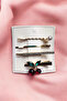 3 Pieces of Cherry Clip with Stone and Pearl, 5.5 Cm. - 6