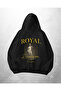 Black Unisex Royal Division Printed Oversize Hoodie Sweatshirt
