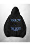Black Unisex Follow the Light and See Printed Oversize Hoodie Sweatshirt