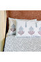 Heritage Block Print 100% Cotton Percale Bedsheet with 2 Pillowcases - 3