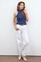 Indigo Hair Braided Stand Collar Knitwear Blouse - 3