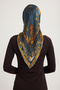 Garden of the Night - Gray - Aurora Patterned Janjan Scarf - 90X90 cm - 3