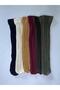 Women's Knee-Length Colorful Patterned Trouser Socks / 6 Pieces Embossed Knit Winter Socks - 2