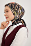 وشاح جانجان - أسود - بنقشة أورورا - 90x90 سم