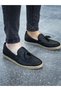 Ch141 Croco Men's Casual Laceless Straw Sole Loafer Leather Classic Shoes Cht - Black