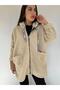 Women's Lamb Tedi Zippered Hooded Boucle Jacket