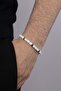 Capsule Cut White Ceyt Stone Men's Natural Stone Bracelet