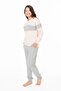 Women's Crew Neck Long Sleeve Pajama Set S26122 Comfortable Fabric with Leg Bands - 2