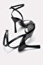 Black - Single Strap Thin Heeled Women's Shoes - 4