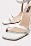 White - Single Strap Thin Heeled Women's Shoes - 3
