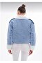 Zippered Fur Rope Detailed Denim Coat - 3