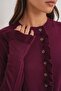 6964 Women's Plain Ruffled Buttoned Cardigan Burgundy - 4