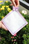 Linen Embroidered Presentation Set of 2 Cocktail Napkins Coffee Side Coasters