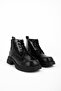 Lora Women's Lace-Up Rubber Detailed Zippered Ankle Boots-Black - 3