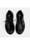 Women's Black Lace-Up Patent Leather Casual Shoes - 7
