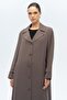 Coat with Collar Brooch Detail, Lined, Large Size Overcoat, Vi̇zon 6691-A - 2