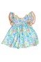 Floral Summer Little Girl's Dress with Fly Sleeves and Panty Set - 3