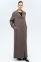 Coat with Collar Brooch Detail, Lined, Large Size Overcoat, Vi̇zon 6691-A - 5