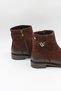 Women's Genuine Leather Buckle Short Zipper Boots 20745K - Brown - 36 - 3