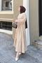 Waist Gathered Hijab Dress Milky Coffee - 3