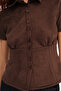 Short Sleeve Button down Suede Shirt G17636 - 3
