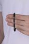 Cylinder Cut Hematite Transitional Onyx Stone Natural Stone Men's Bracelet - 3