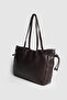 Lagraccio Paris Women's Raqe Soft Leather Large Size Shoulder Bag Brown - 2