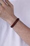 Red Agate Stone Leather Toggle Men's Natural Stone Bracelet - 3