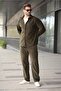 Khaki Velvet Men's Shirt and Pants Set E7334