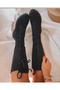 Long Boots Black Suede Boots Non-Slip Sole Warm Inner Lining in Winter