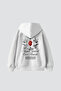 Angels Guard Our Hearts Printed Oversize Unisex White Hoodie