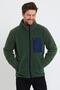 Men's Stand Collar Zippered Plush Jacket Light Green - 2