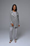 Women's Gray Patterned Winter Special Design Maternity Maternity Dressing Gown Pajama Set