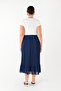 Kanun Pi̇li̇se Satin Striped Skirt with Ruffle Skirt - 2
