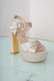 Women's Leather Satin Heeled Running-Proof Platform Women's Evening Dress Shoes - 6