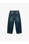 Cotton Wide Leg Denim Pants - Loose Fit Jeans - 5