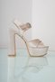 Women's Leather Satin Heeled Running-Proof Platform Women's Evening Dress Shoes - 5