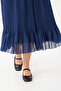 Kanun Pi̇li̇se Satin Striped Skirt with Ruffle Skirt - 7