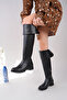 Women's Zippered Black Boots - 2